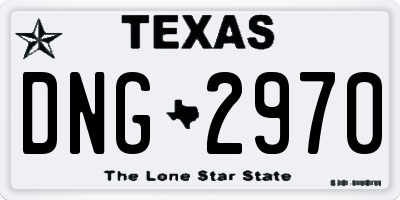 TX license plate DNG2970