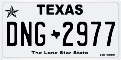 TX license plate DNG2977
