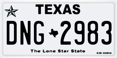 TX license plate DNG2983