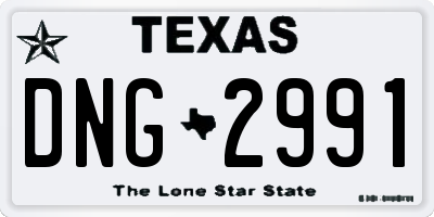 TX license plate DNG2991