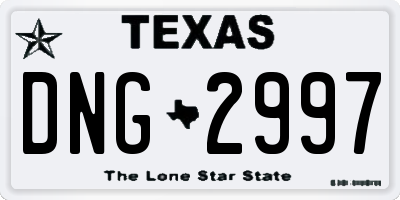 TX license plate DNG2997