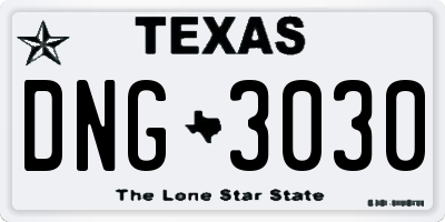 TX license plate DNG3030