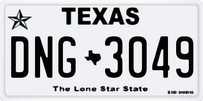 TX license plate DNG3049