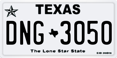 TX license plate DNG3050