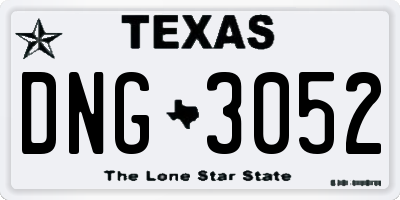 TX license plate DNG3052
