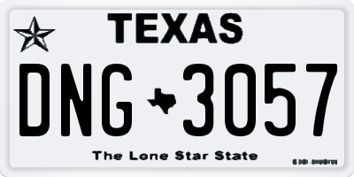 TX license plate DNG3057