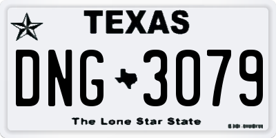 TX license plate DNG3079