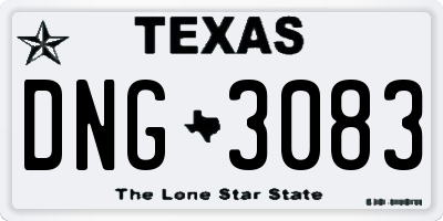 TX license plate DNG3083