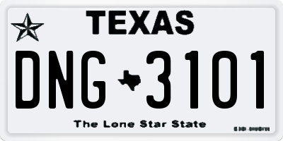 TX license plate DNG3101