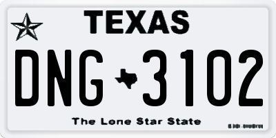 TX license plate DNG3102