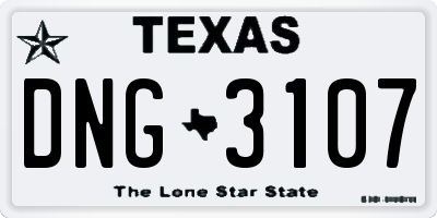 TX license plate DNG3107