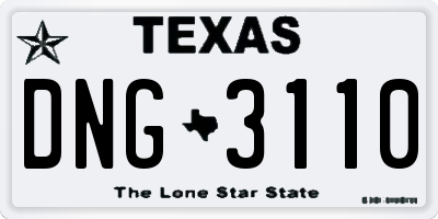TX license plate DNG3110