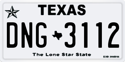 TX license plate DNG3112