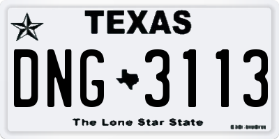 TX license plate DNG3113