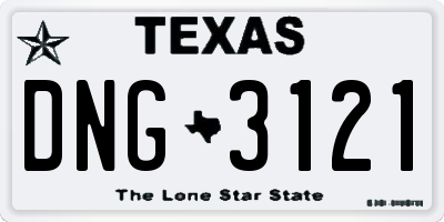 TX license plate DNG3121