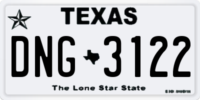 TX license plate DNG3122