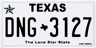 TX license plate DNG3127