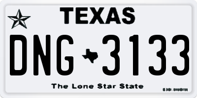 TX license plate DNG3133