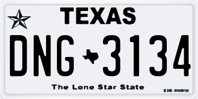 TX license plate DNG3134
