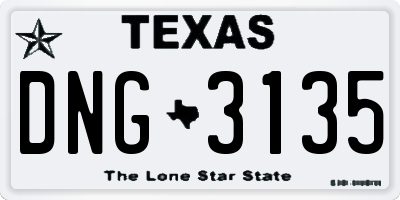 TX license plate DNG3135