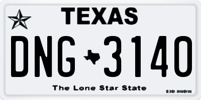 TX license plate DNG3140