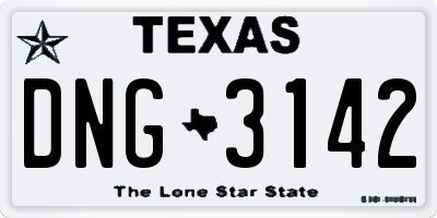 TX license plate DNG3142