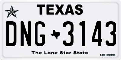 TX license plate DNG3143