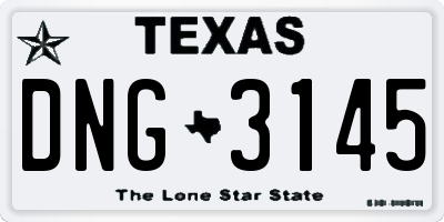 TX license plate DNG3145