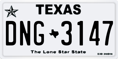 TX license plate DNG3147