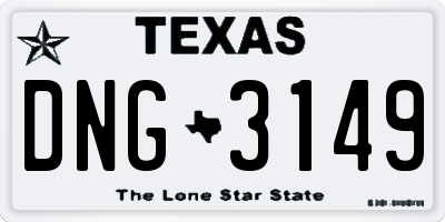 TX license plate DNG3149
