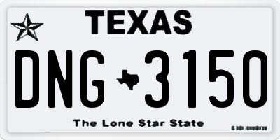 TX license plate DNG3150