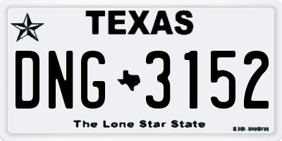 TX license plate DNG3152