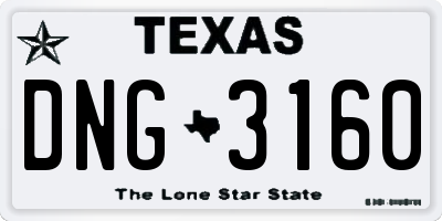 TX license plate DNG3160