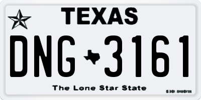 TX license plate DNG3161