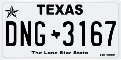 TX license plate DNG3167