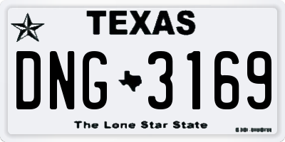 TX license plate DNG3169