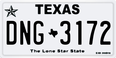 TX license plate DNG3172