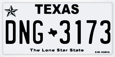 TX license plate DNG3173