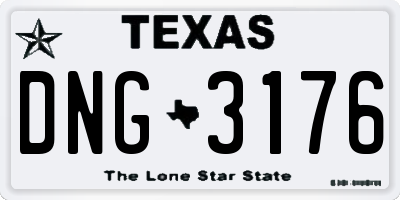 TX license plate DNG3176