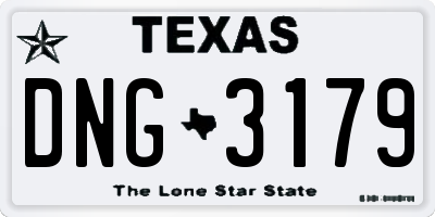 TX license plate DNG3179