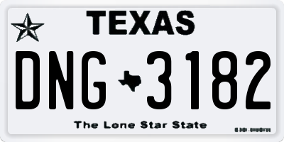 TX license plate DNG3182