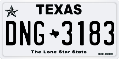 TX license plate DNG3183