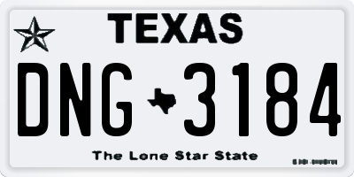 TX license plate DNG3184
