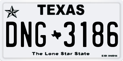 TX license plate DNG3186