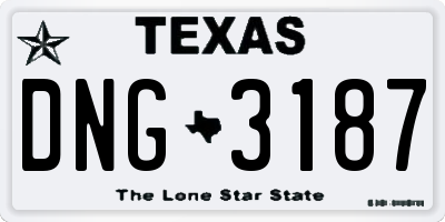 TX license plate DNG3187