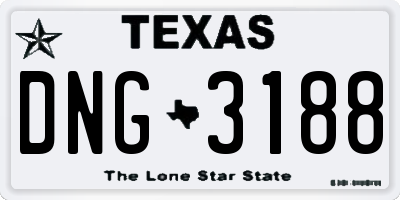 TX license plate DNG3188