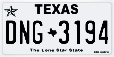 TX license plate DNG3194
