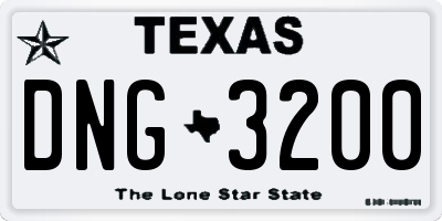 TX license plate DNG3200