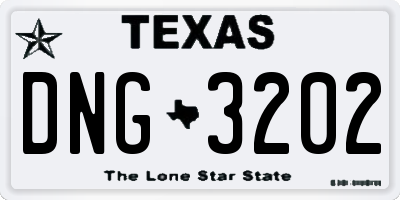 TX license plate DNG3202