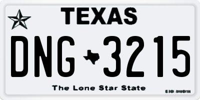 TX license plate DNG3215